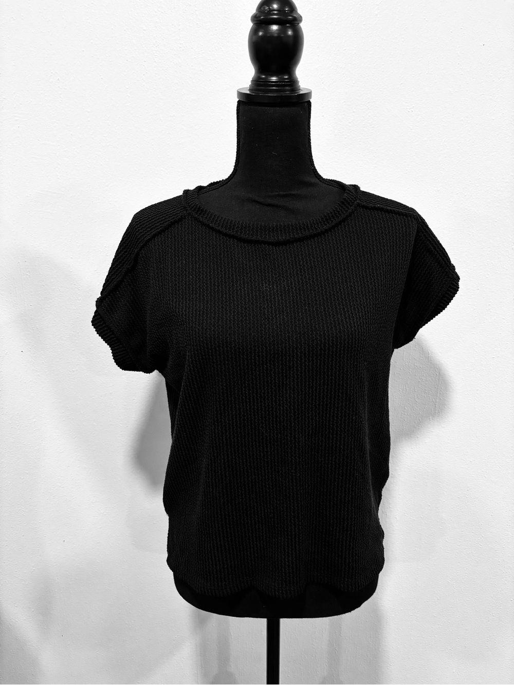 Black Textured Top